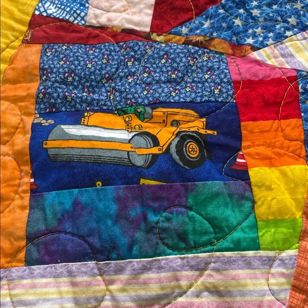 Little boys or girls I guess car lovers and truck lover Hand done quilt